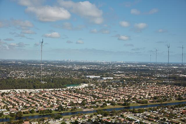 Aerial view of a housing development in Broward County